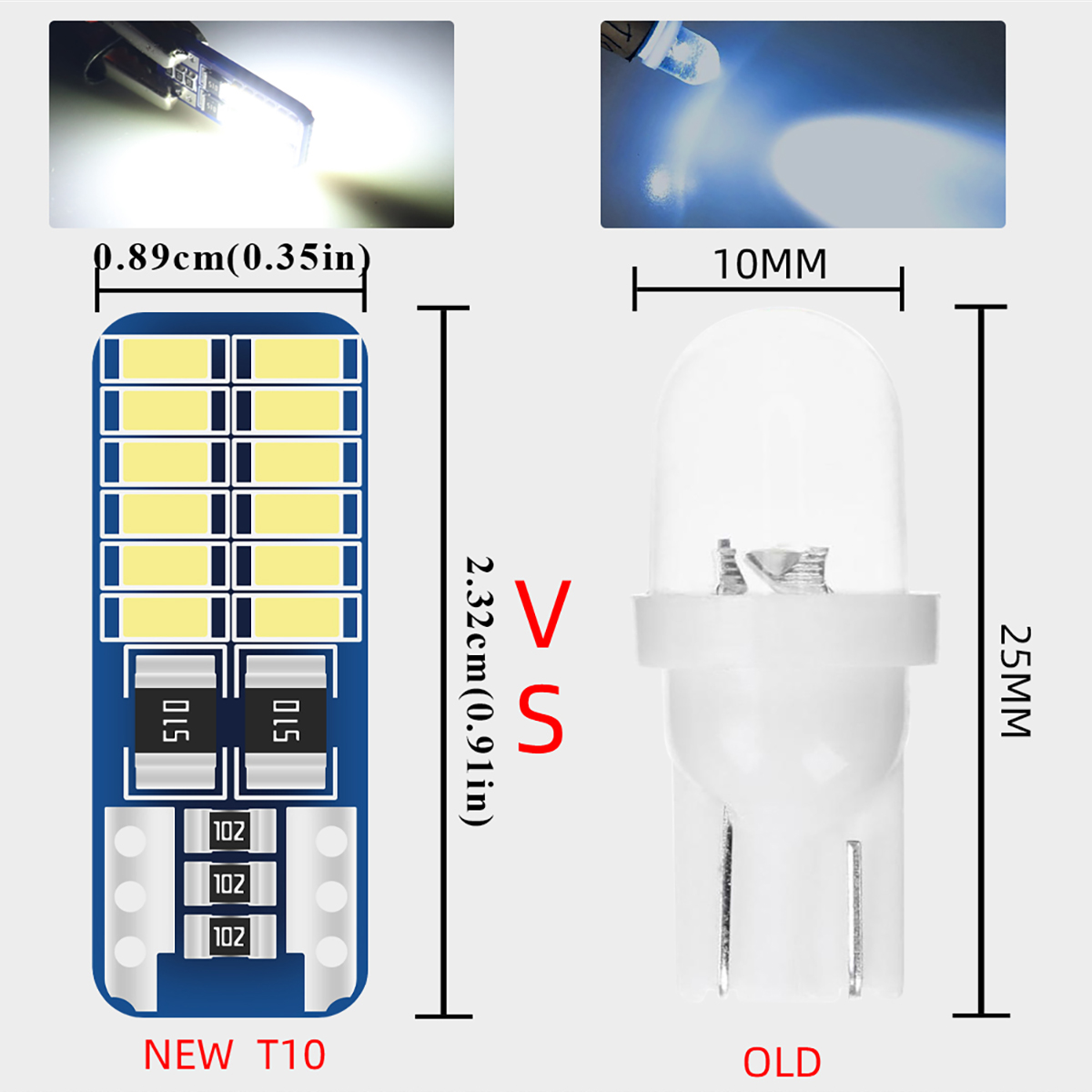 2/6/10/20PCS T10 W5W LED Auto  – Actinic Blue Led Bewertung und Preis